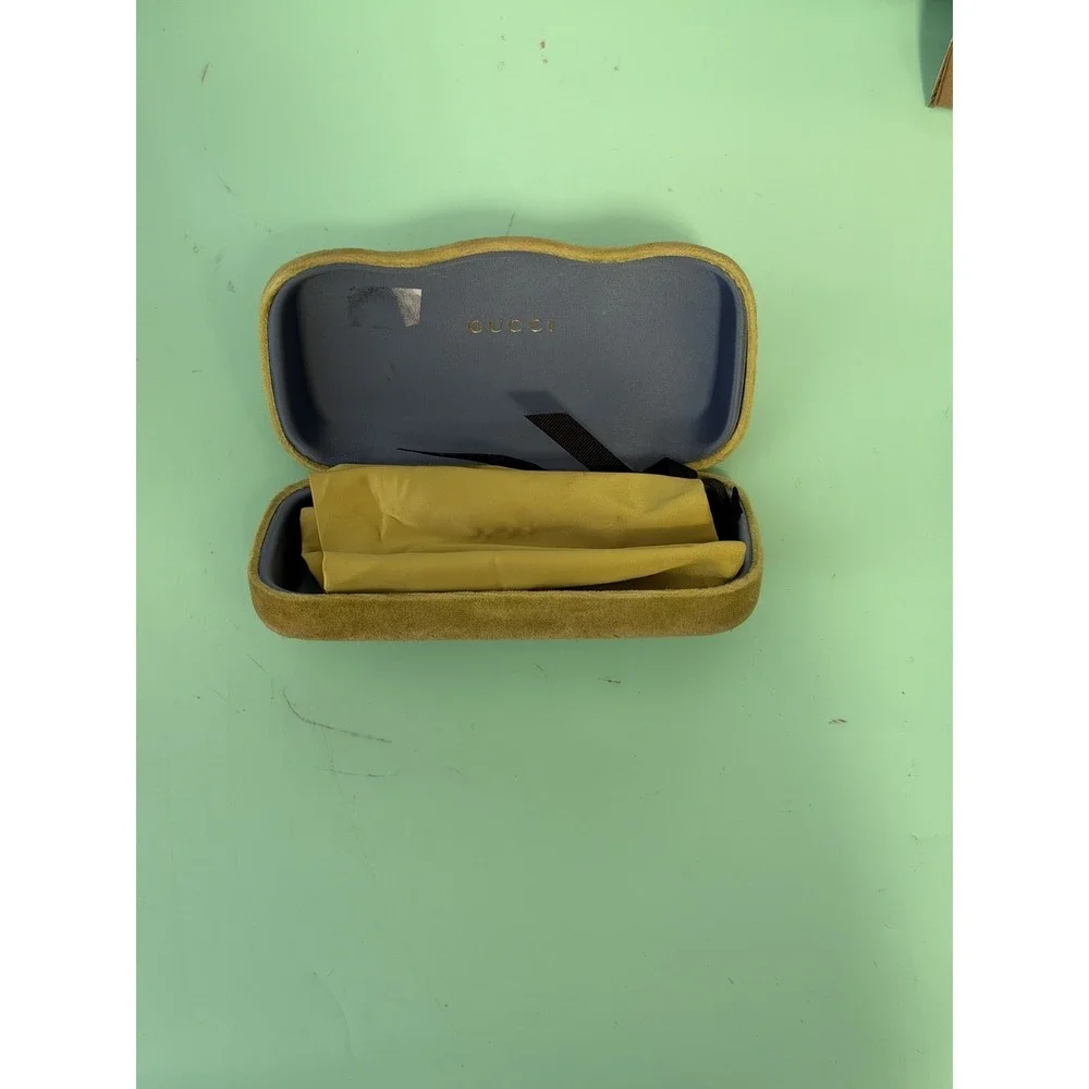 Gucci Eyeglasses Case Set Velvet w/ Dust Bag & Cleaning Cloths Used - Good